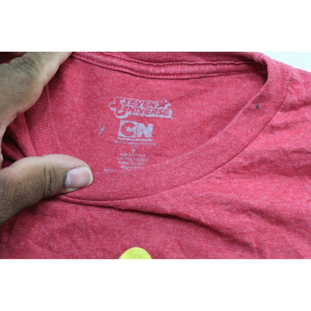 Steven Universe Graphic Tee Women Small Red Good Yellow Star Logo Shirt